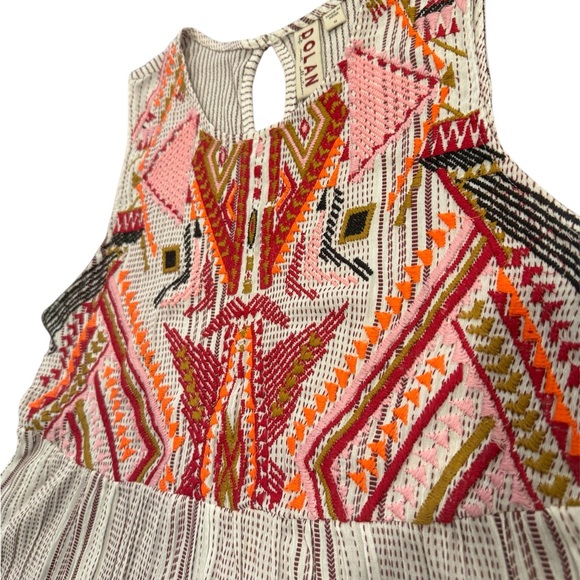 Anthropologie Dolan Left Coast Colorful Embroidered Babydoll Top. Size M - Picture 10 of 12